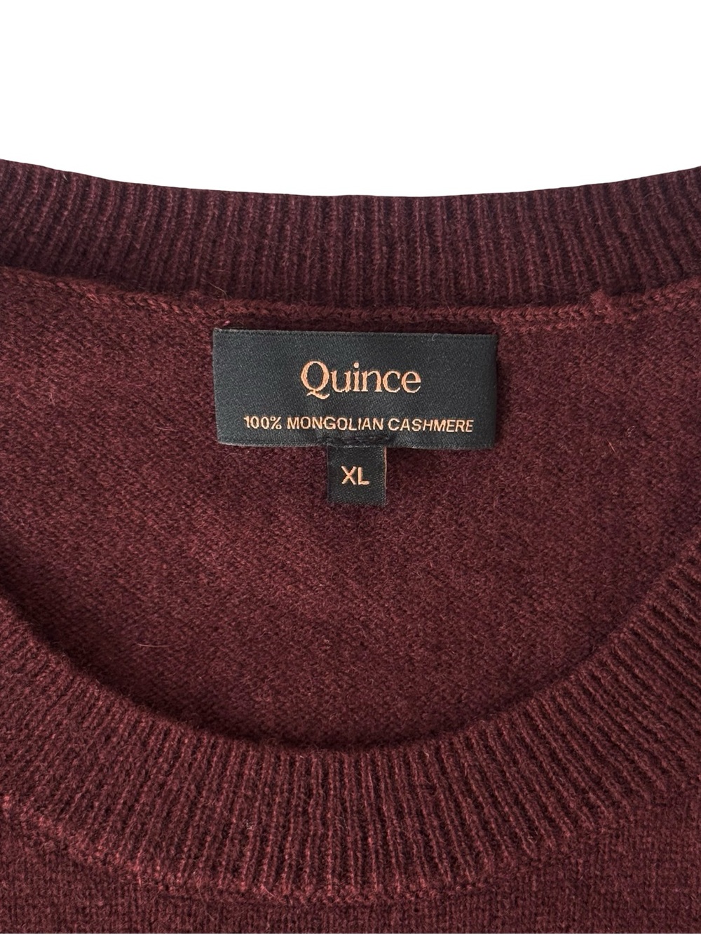 Quince Women’s Rich Burgundy 100% Mongolian Cashmere Tee Size XL - Picture 3 of 9